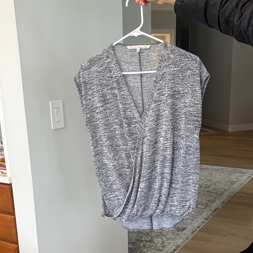 RACHEL Rachel Roy Heathered Gray Blouse